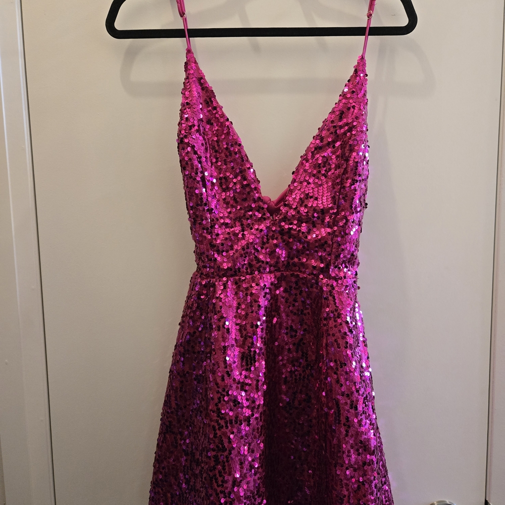 Sparkling Pink Sequin Mini Dress
